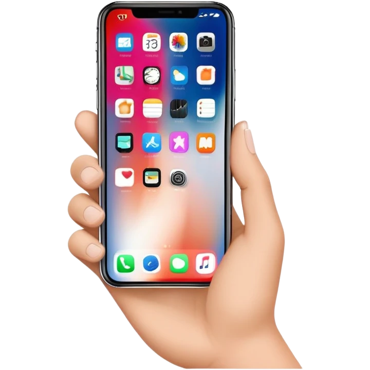 iphone x on hand emoji