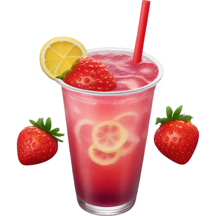 strawberry açai refresher with lemonade and no better  emoji