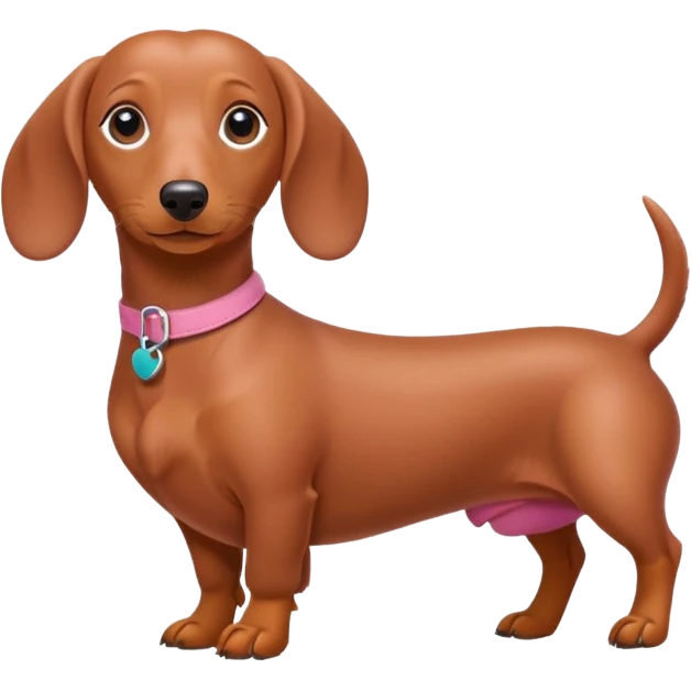 Perro salchicha color rosa emoji