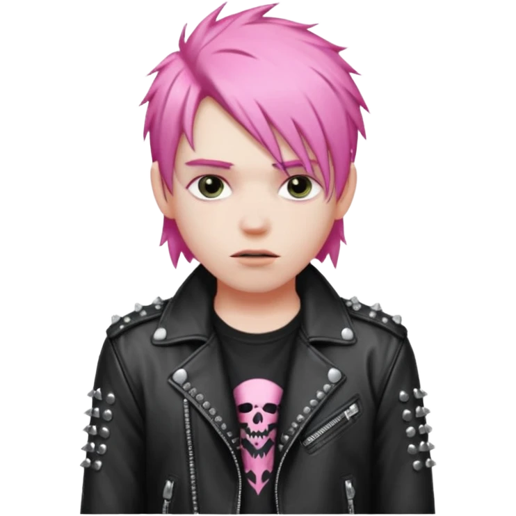 pink haired metalhead boy emoji