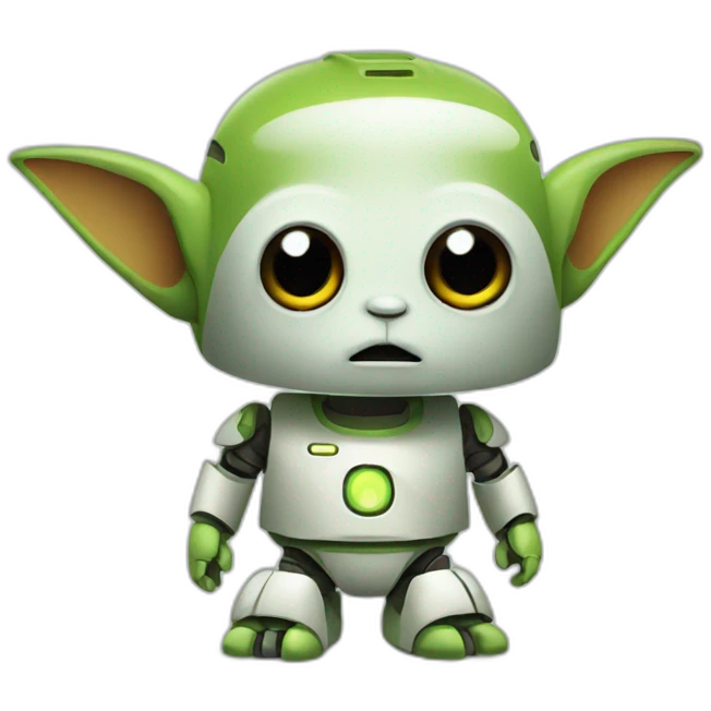 cute robot with yoda ears emoji