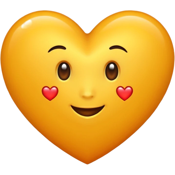 Hazme un corazón amarillo naranja emoji