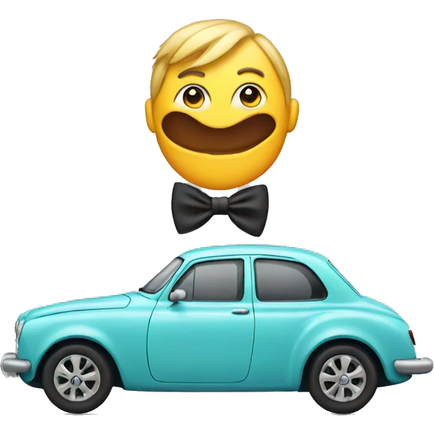 car with a bow tie emoji