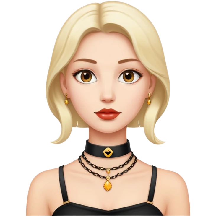 woman with choker necklace emoji