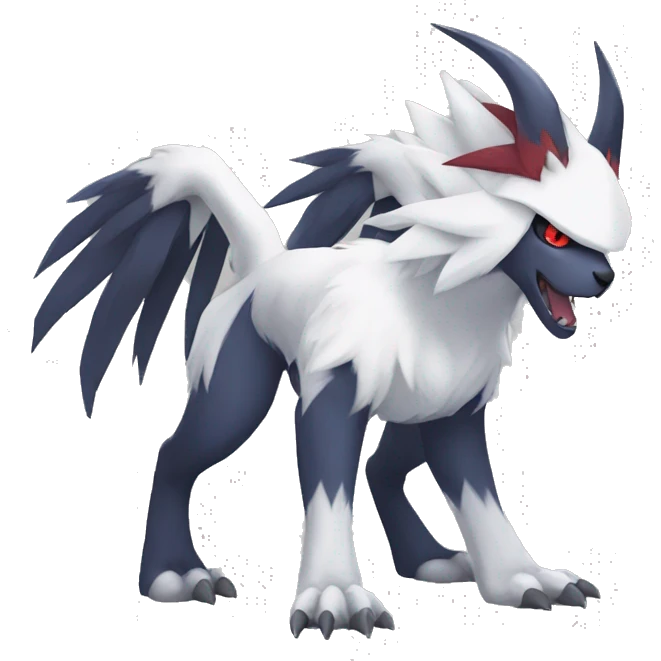 Cool Edgy Absol-Nargacuga-Zangoose-Quilava, full body emoji