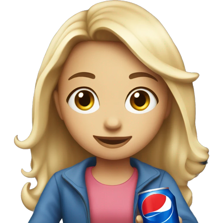 girl enjoying Pepsi in car emoji