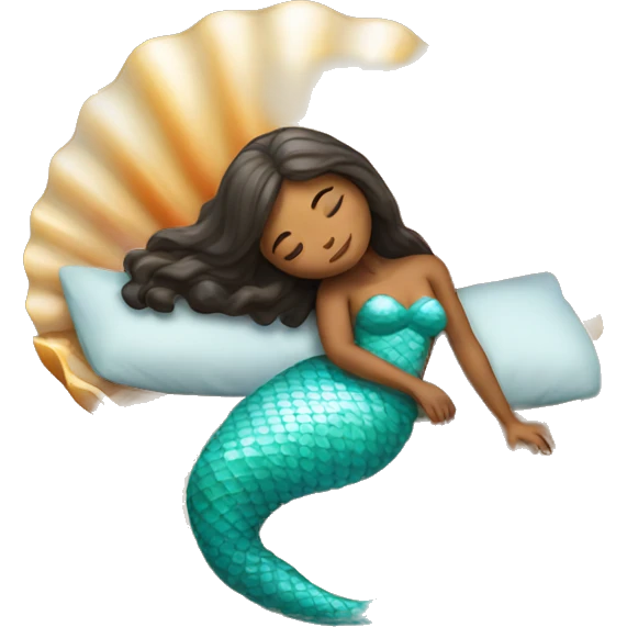 Mermaid sleeping on a shell bed emoji