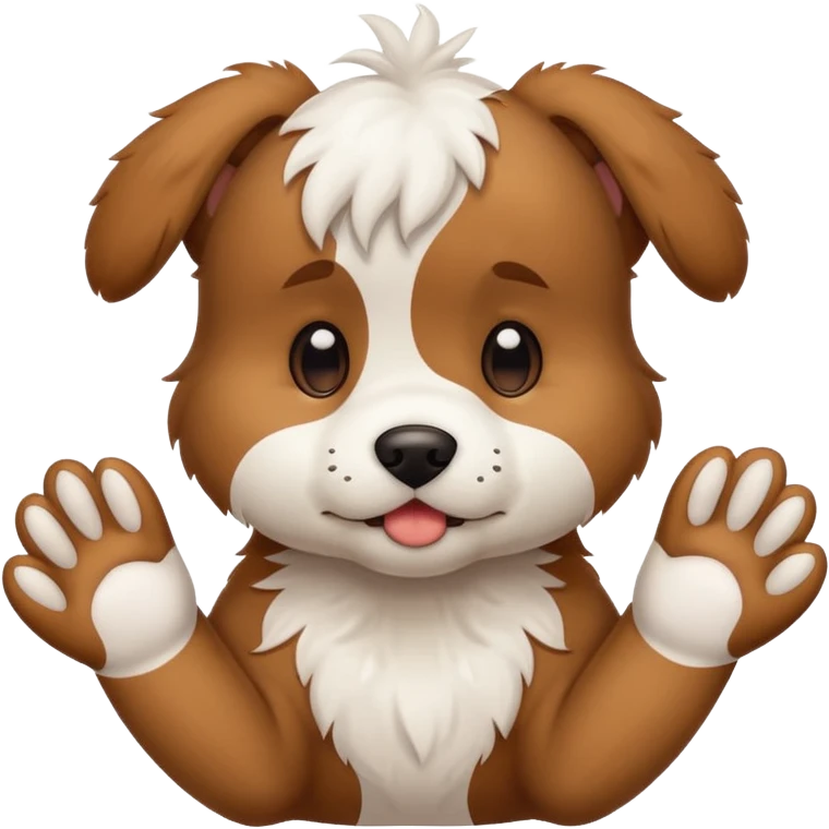 puppy with paws up in defeat emoji