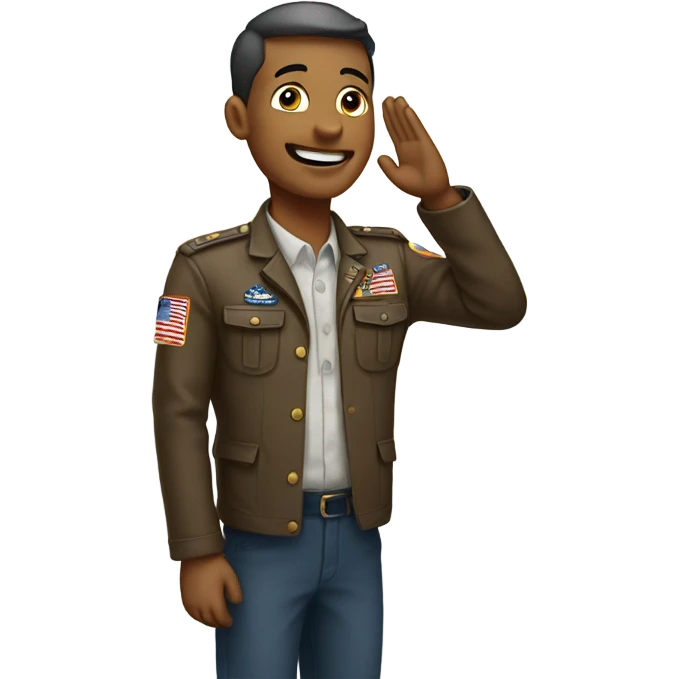 Saluting and thanking emoji
