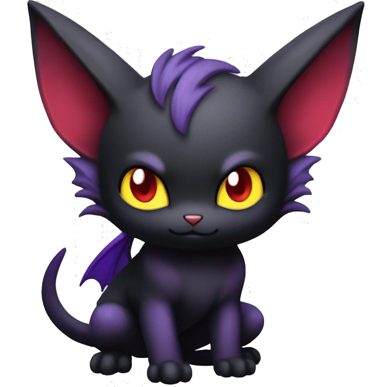Cool Cute Edgy Dark Black Red Purple Batty Chibi Noibat-Cat-Pokémon-Fakémon-hybrid emoji