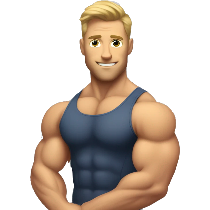 Muscular Caucasian gay bodybuilders in locker room emoji