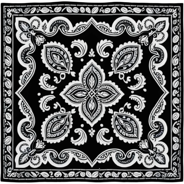 Black Paisley Bandana emoji