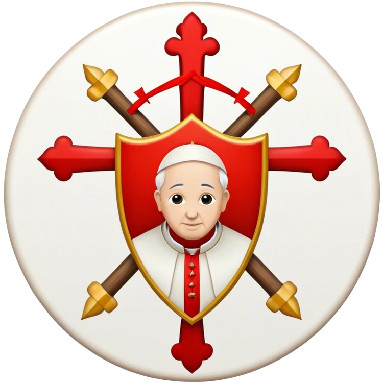 Pope's emblem with a touch of red emoji
