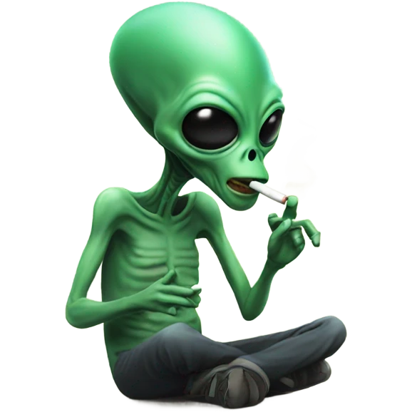 Alien smoking cigarettes  emoji