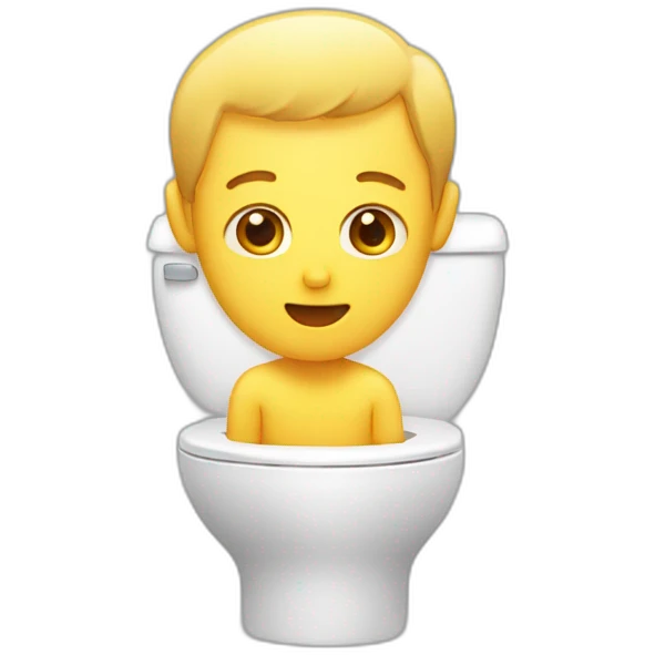 male head sticking out of toliet emoji
