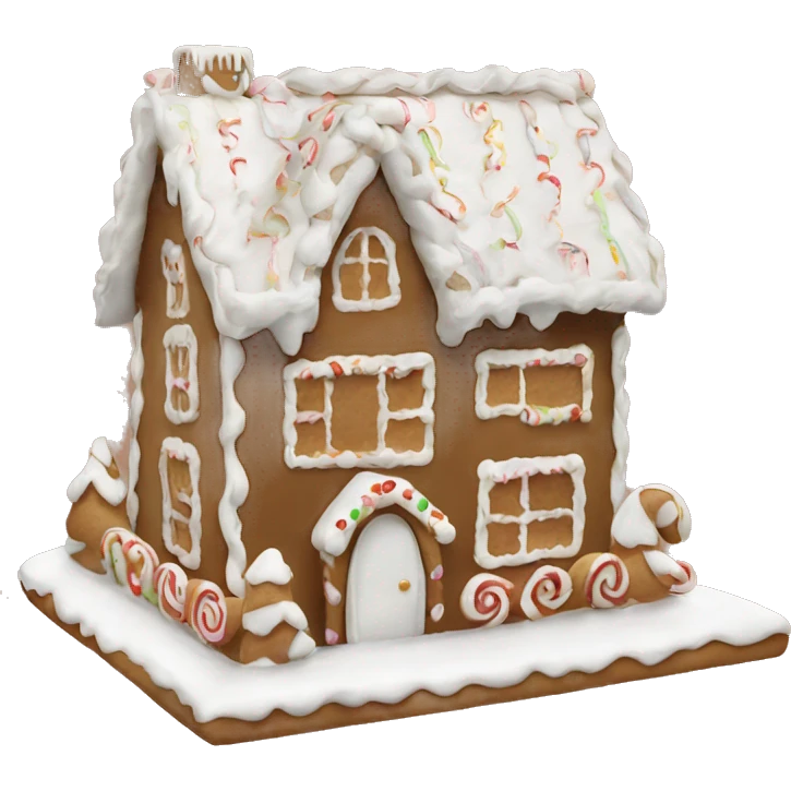 White aesthetic Gingerbread house emoji