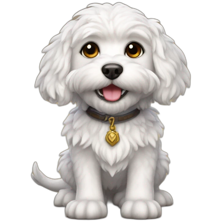 White cavapoo as dragon from World of Warcraft  emoji
