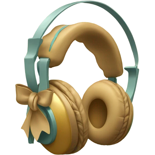 Headphone with bow emoji