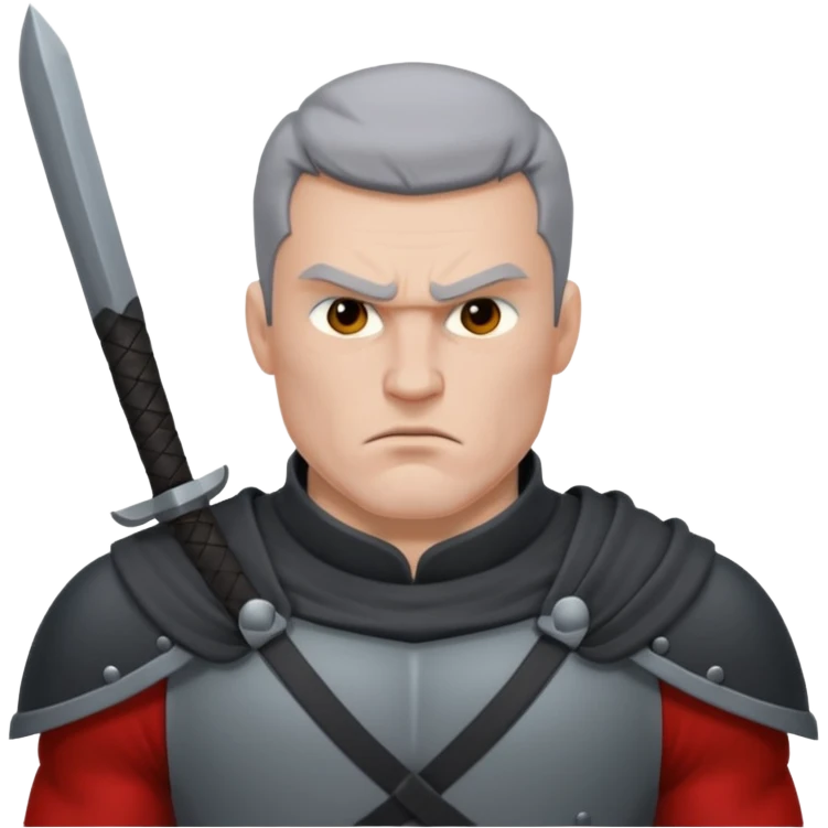 man executioner in gray warrior suit emoji