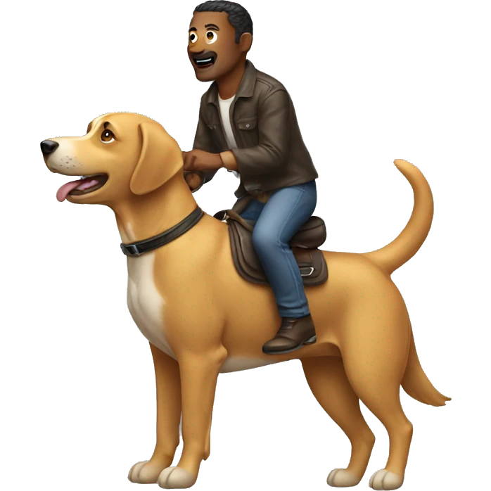 man riding a dog  emoji