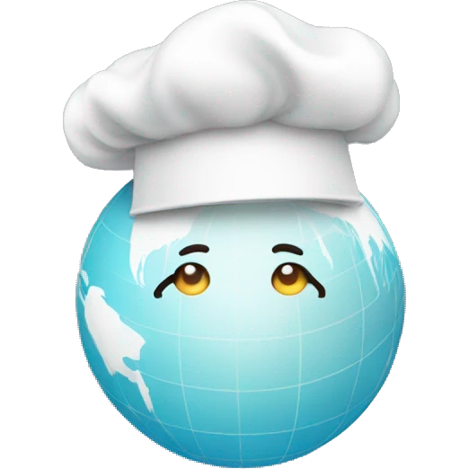 globe with a chef hat emoji