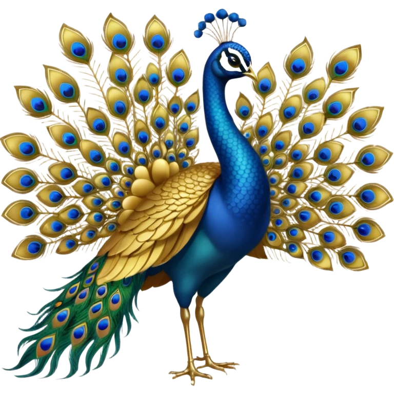 Peacock in full gold color even it's petal everything should be in gold emoji