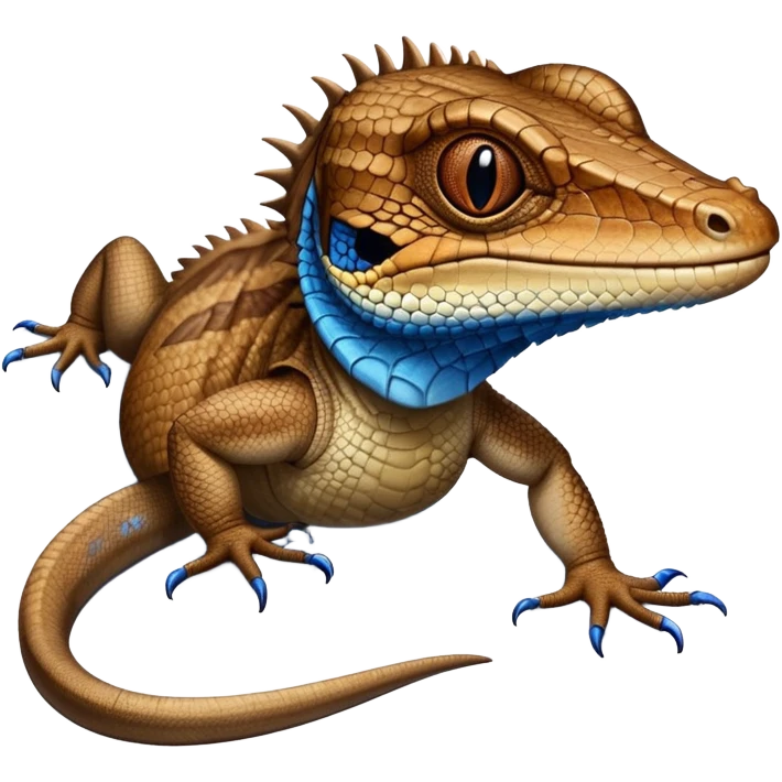 brown lizard with a blue tongue emoji