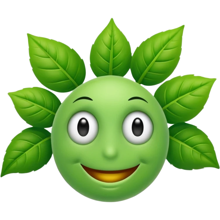 Smiley face with plant eyes emoji