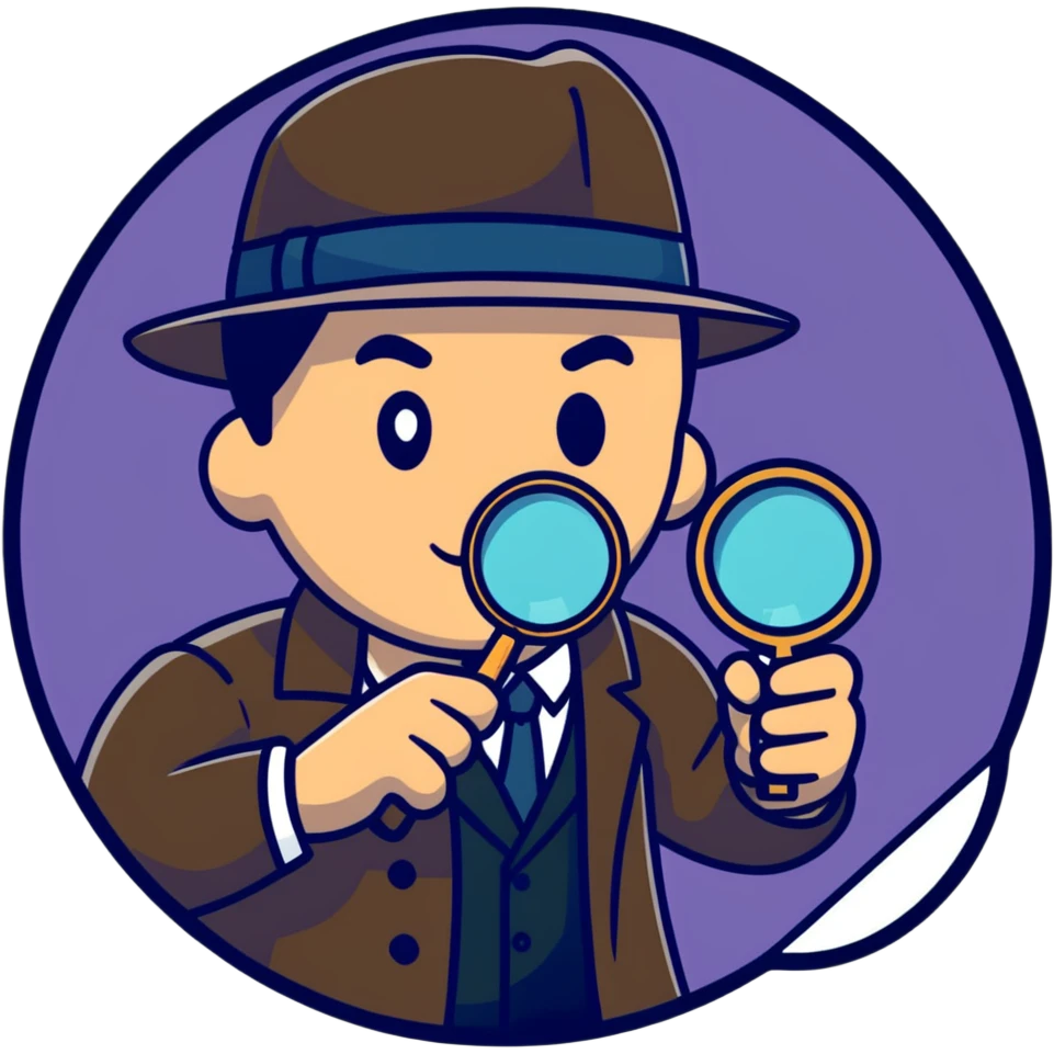 A detective looking through a magnifying glass emoji