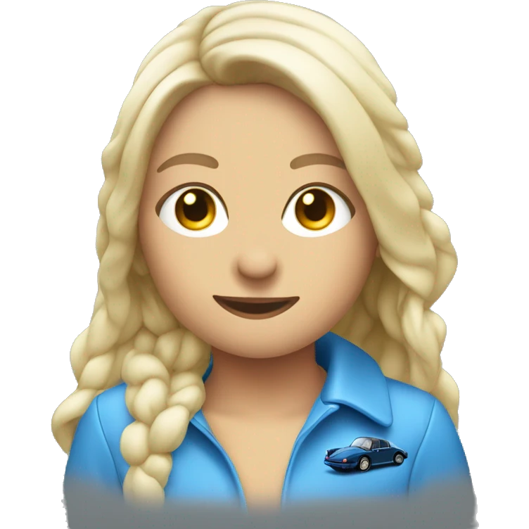 single Porsche 911 azul emoji