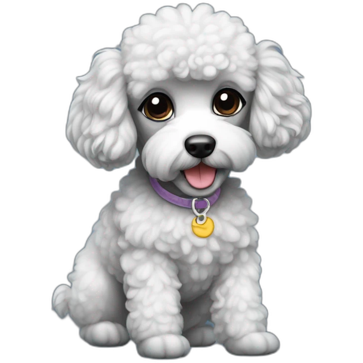 Perro poodle negro hembra emoji
