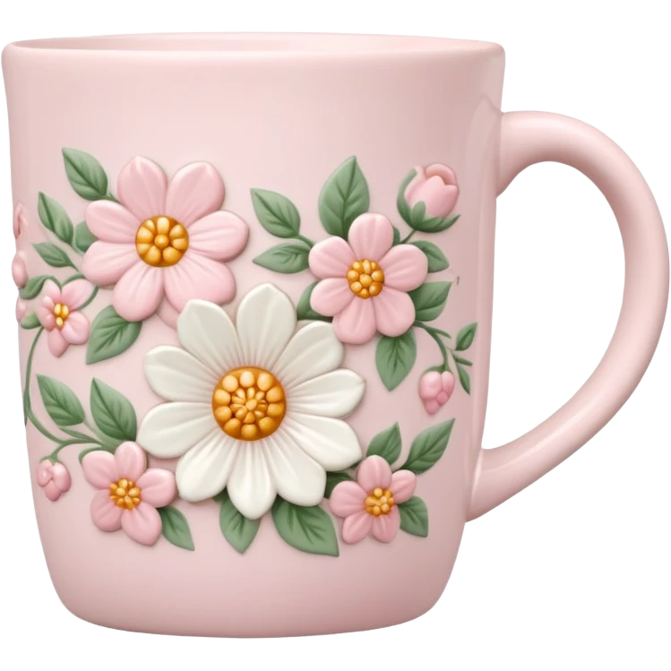 light pink small floral mug  emoji