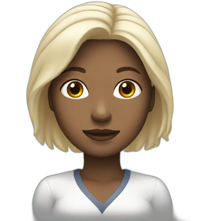 white woman with white hear leaning on her left knee  emoji