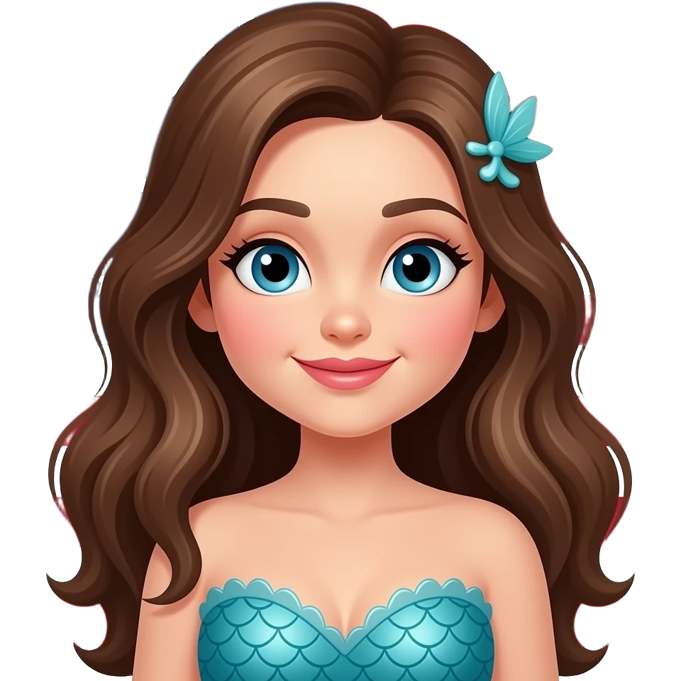 American flag brown hair mermaid brown hair emoji