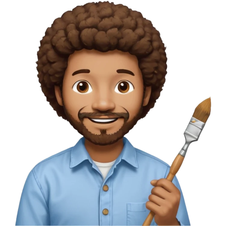 Bob Ross painting emoji