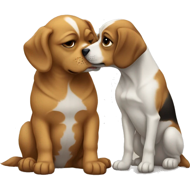 Two dogs kissing emoji