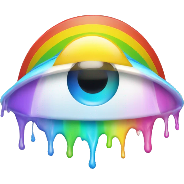 rainbow ray shine falling over eye emoji