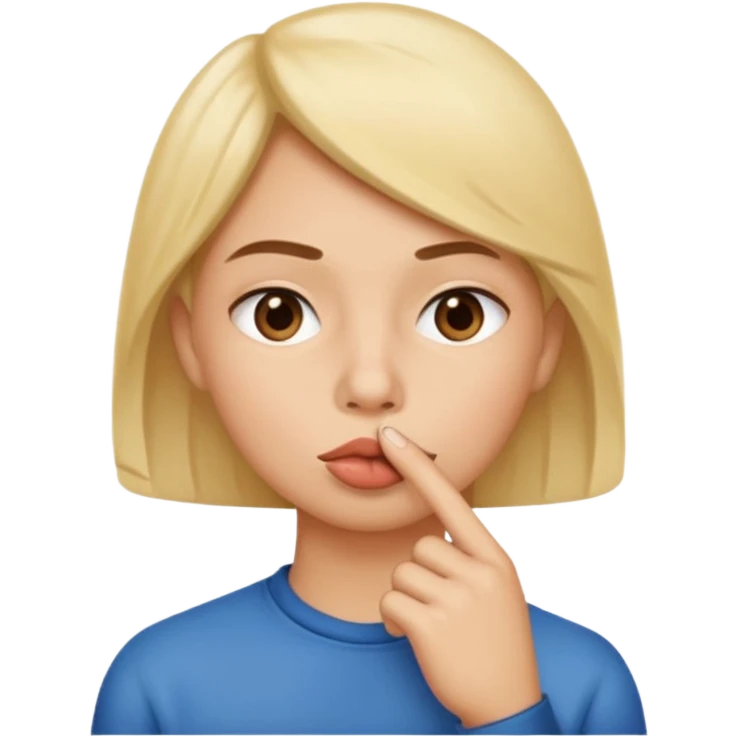 Emoji de humano haciendo silencio emoji