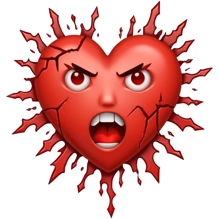 Passa o coração mas com raiva emoji