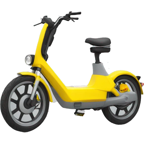 Yellow Electric bike e-scooter with grey footing emoji
