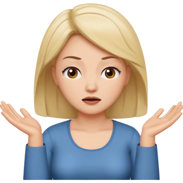 woman shrugging, eyes closed emoji