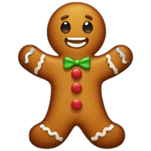 Gingerbread man give five emoji