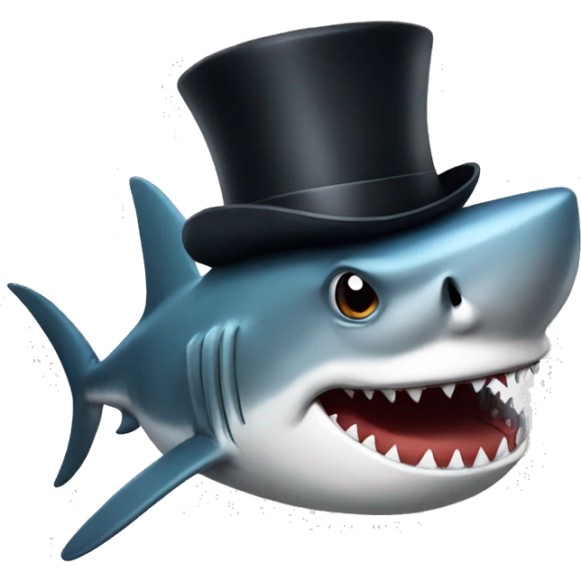 shark with tophat emoji