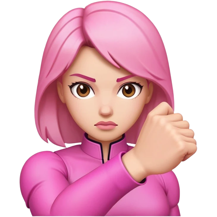 Pink power fist woman emoji