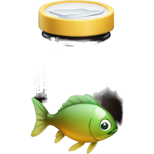 Dark glass bottle with fish oil emoji