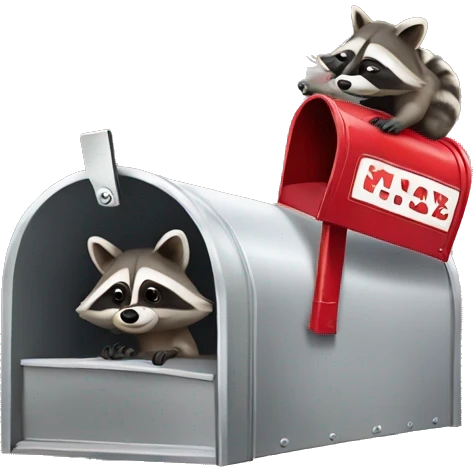 raccoon kissing mailbox emoji
