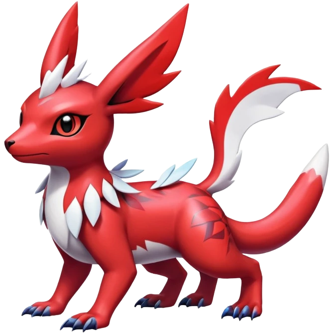  Cute Shiny Exotic Colorful Guilmon-Latias-Koraidon-Umbreon-Fakémon-hybrid-creature (full body)  emoji
