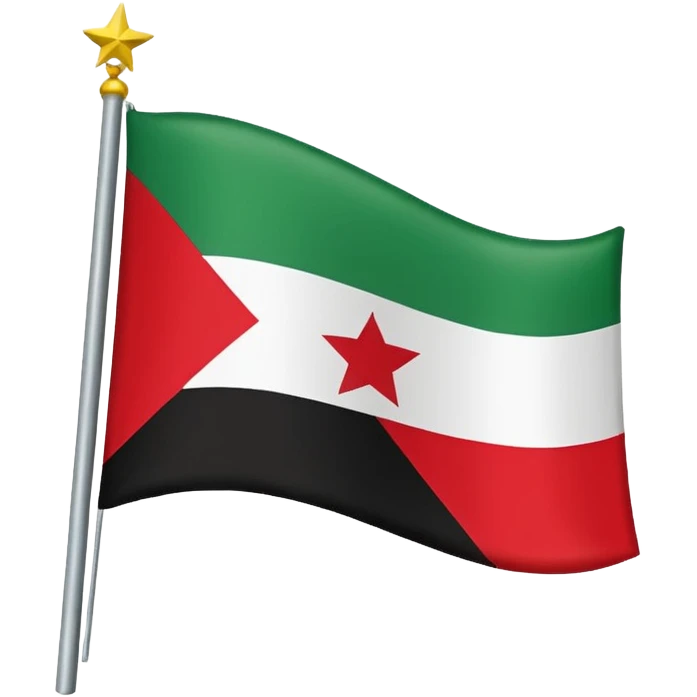  پرچم اهواز  بالا قرمز پایین سیاه و وسط سفید  و وسط سفیدایموجی ستاره سبزه emoji