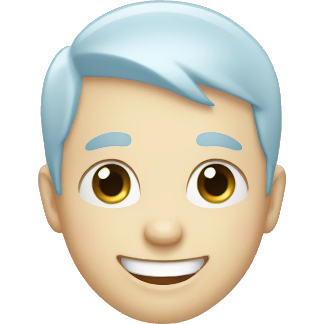 happy bald boy blue-eyed laughing  emoji