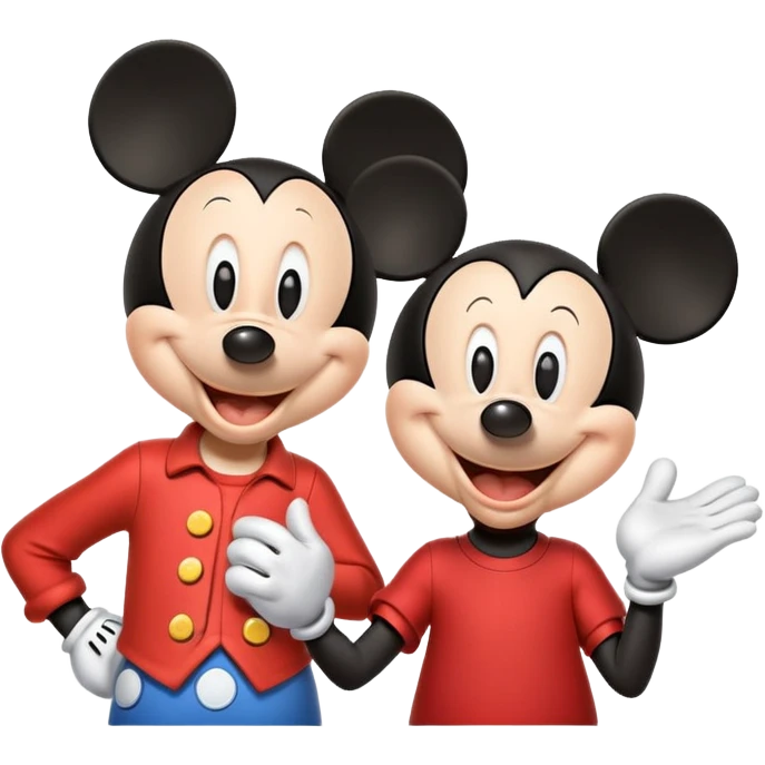 Goofy and Mickey Mouse together, both smiling, cheerful expressions emoji